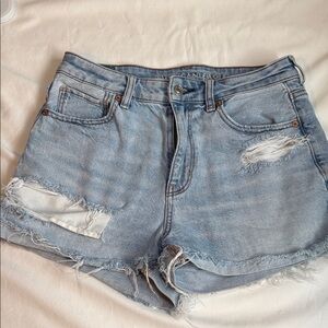 American Eagle Outfitters Women's Distressed Blue Jean Shorts